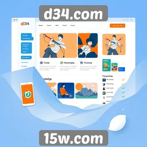 Interface do usuário e experiência de navegação no site d34.com